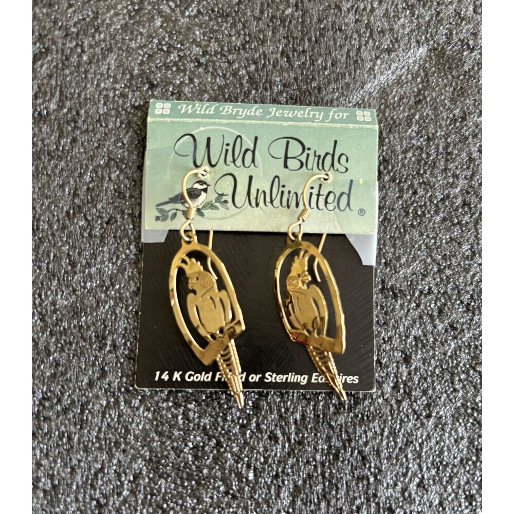 Wild Bryde 14k Gold Filled Cockatiels Earrings Wild Birds Collection